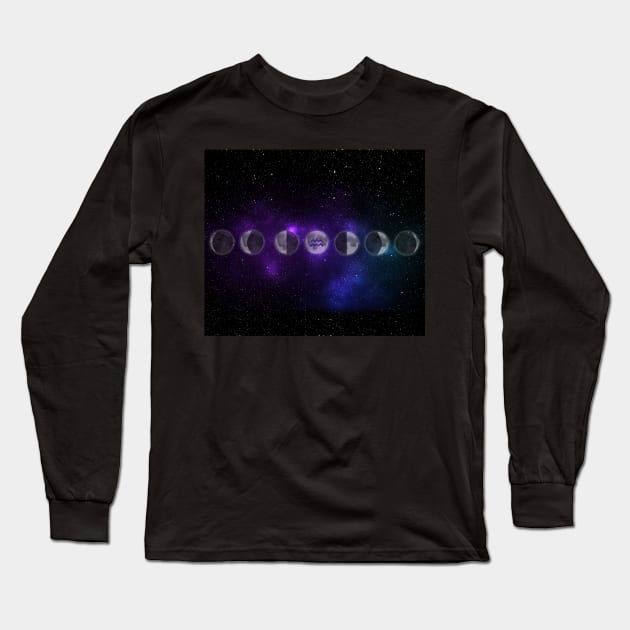 Aquarius Moon Long Sleeve T-Shirt by cherubi19
